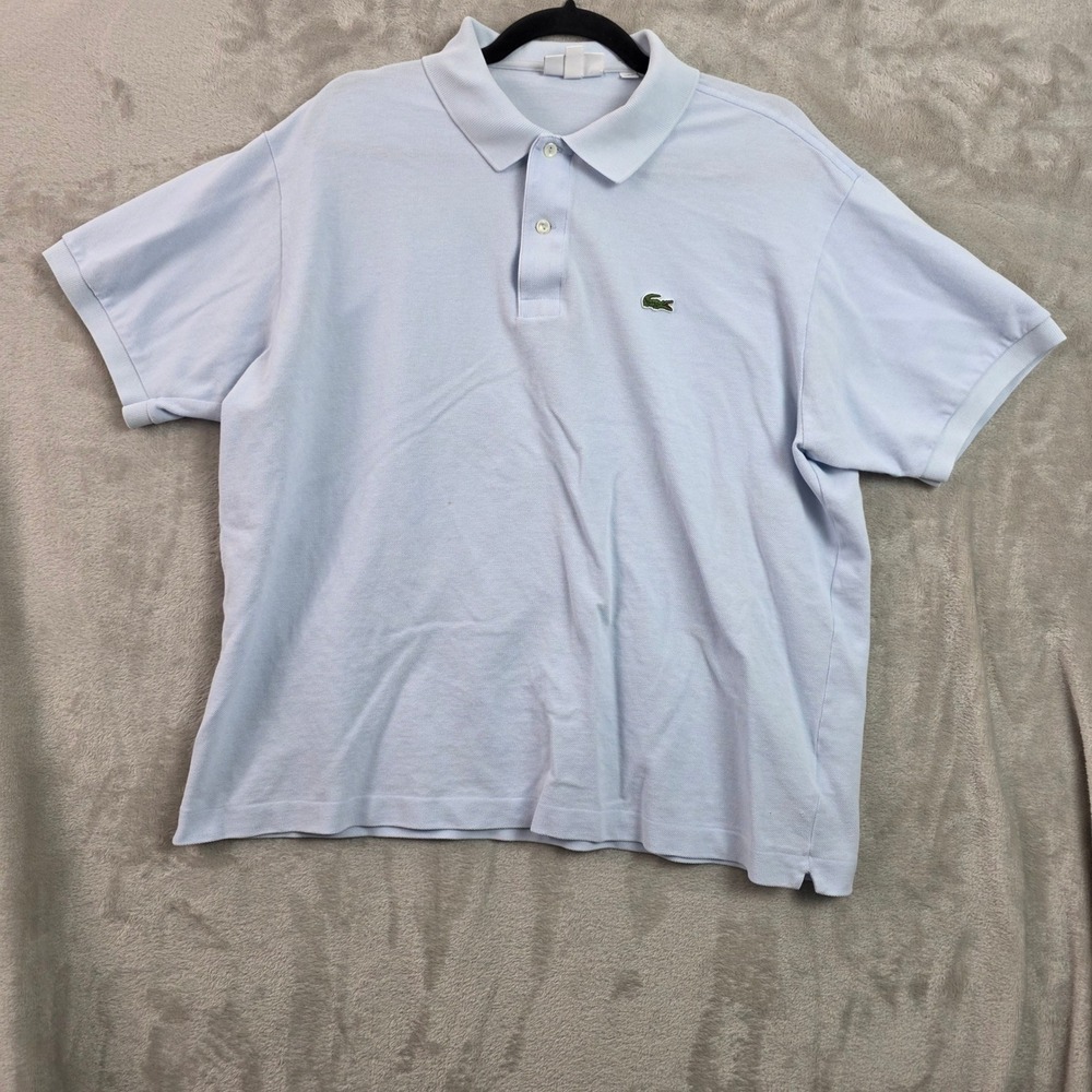 Lacoste Classic Fit Polo Shirt Light Blue Cotton Pique Short Sleeve Mens XXL